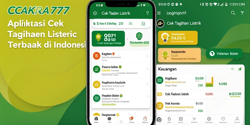 Tampilan antarmuka CAKRA777 untuk cek tagihan listrik yang sederhana dan mudah.