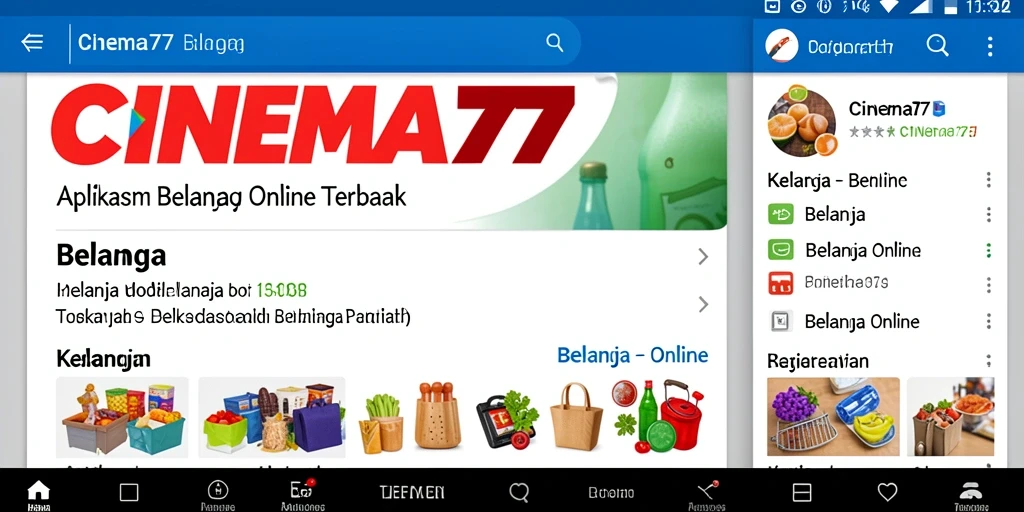 Antarmuka aplikasi CINEMA77 yang modern dan fungsional.