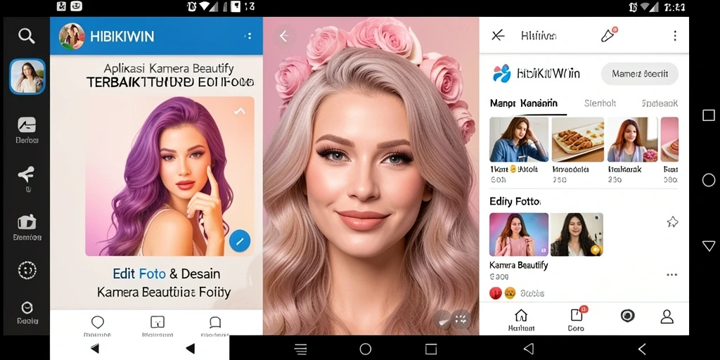 Screenshot HIBIKIWIN menampilkan antarmuka pengguna yang ramah dan fitur edit foto.