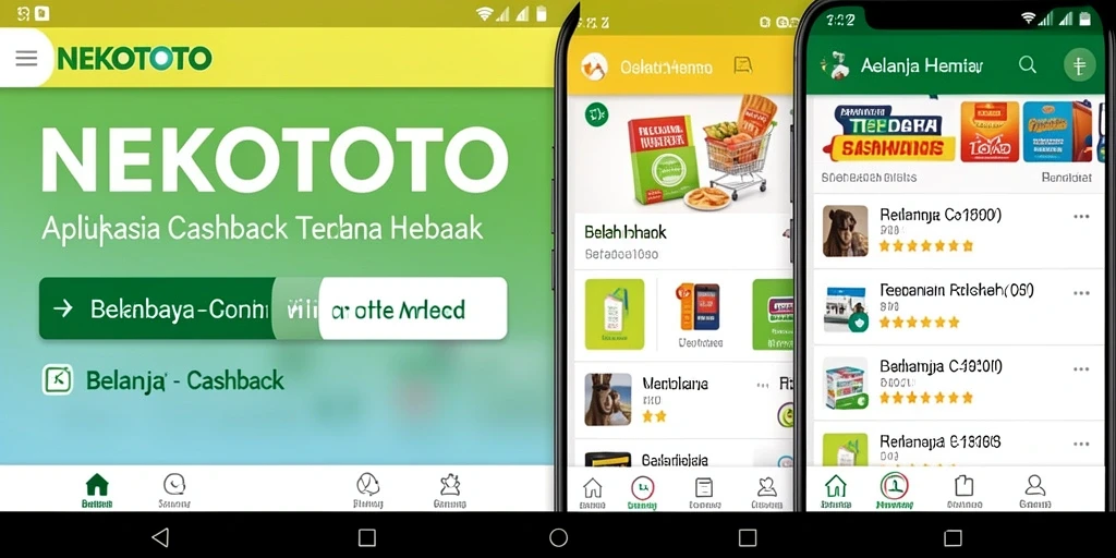 Antarmuka NEKOTOTO menampilkan penawaran cashback menarik.