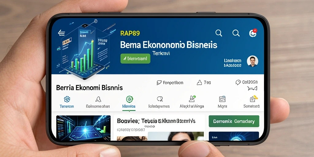 Tampilan utama aplikasi RAP89 dengan fitur berita ekonomi.