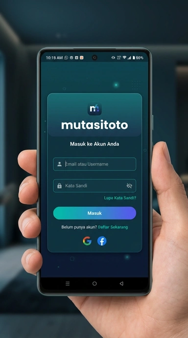Tampilan halaman login mutasitoto